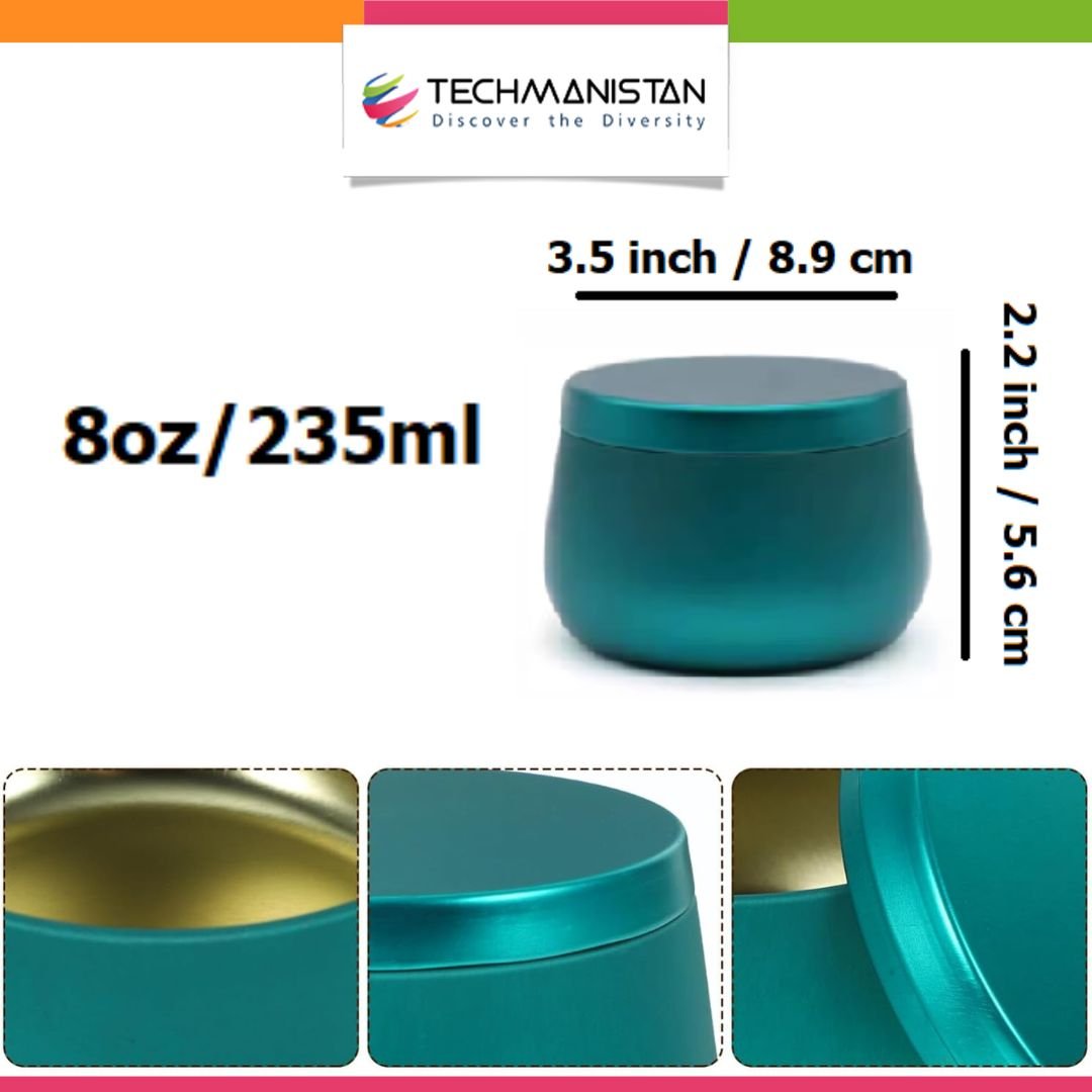 Pack of 6 - Multipurposed Empty Tins, Candle Tins - Techmanistan in Pakistan