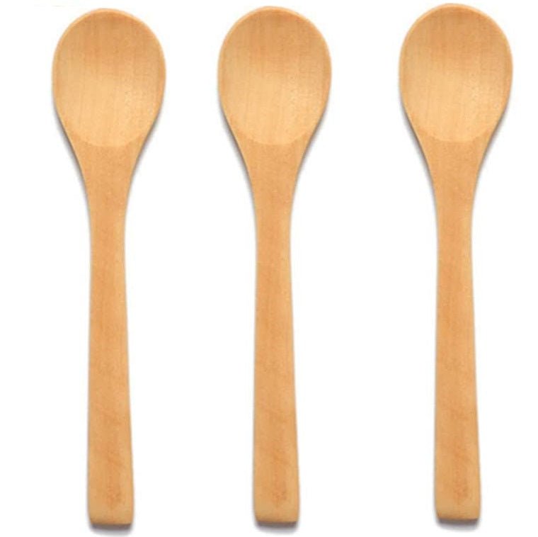 Pack of 6 - Small Bamboo Wooden Spoons Oval Head Small Solid Bamboo Honey Teaspoon - Techmanistan in Pakistan
