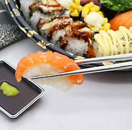 Pair of 5 - SUS 304 Stainless Steel Chopsticks - Techmanistan in Pakistan