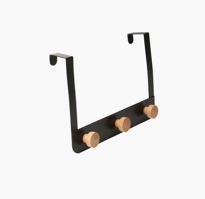 Removable 3 Bamboo Hooks Metal Over the Door Nail - Free Door Hook Hanger Storage Organizer Over the Door Hanger - Techmanistan