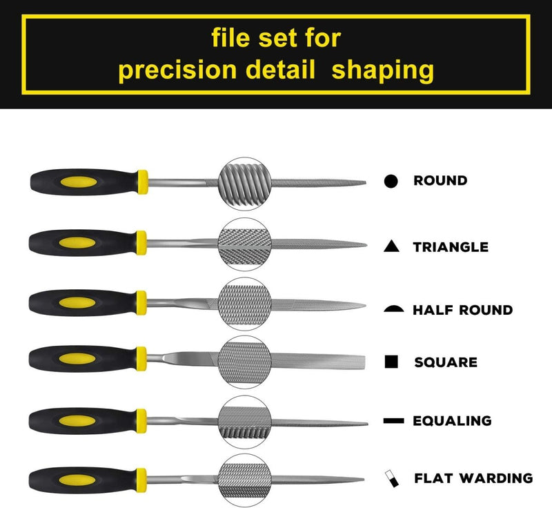 Set of 6 - Mini Needle File Set Small Metal Files Set 6 Pieces Hand Metal Files - Techmanistan in Pakistan