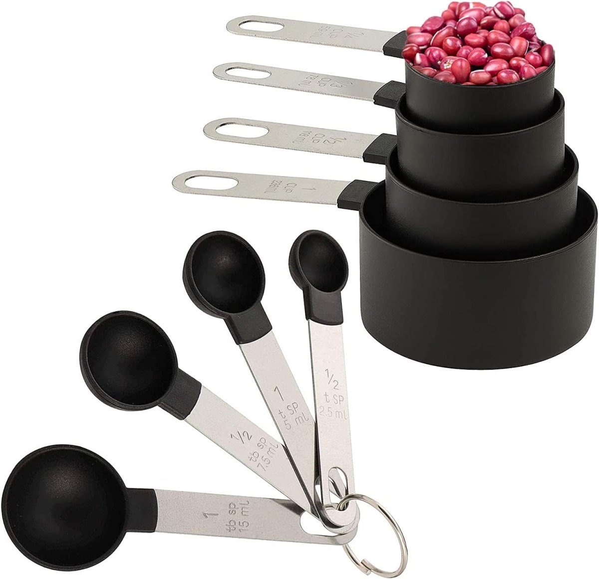 Set of 8 Measuring Spoons & Cups with Stainless Steel Handles - Techmanistan in Pakistan