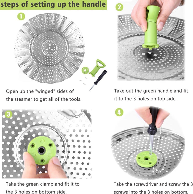 Stainless Steel Folding Collapsible Steamer Basket - Techmanistan in Pakistan