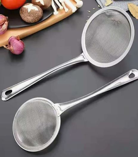 Stainless Steel Strainer Ladle Fried Food Oil Strainer - Techmanistan in Pakistan