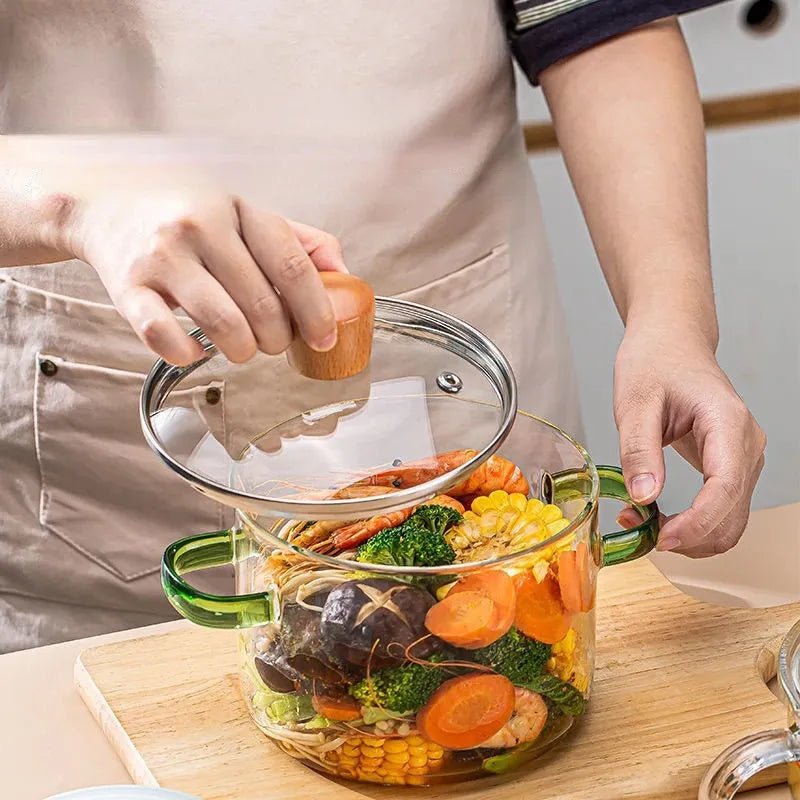 Stovetop Glass Cooking Pot with Lid - Techmanistan in Pakistan
