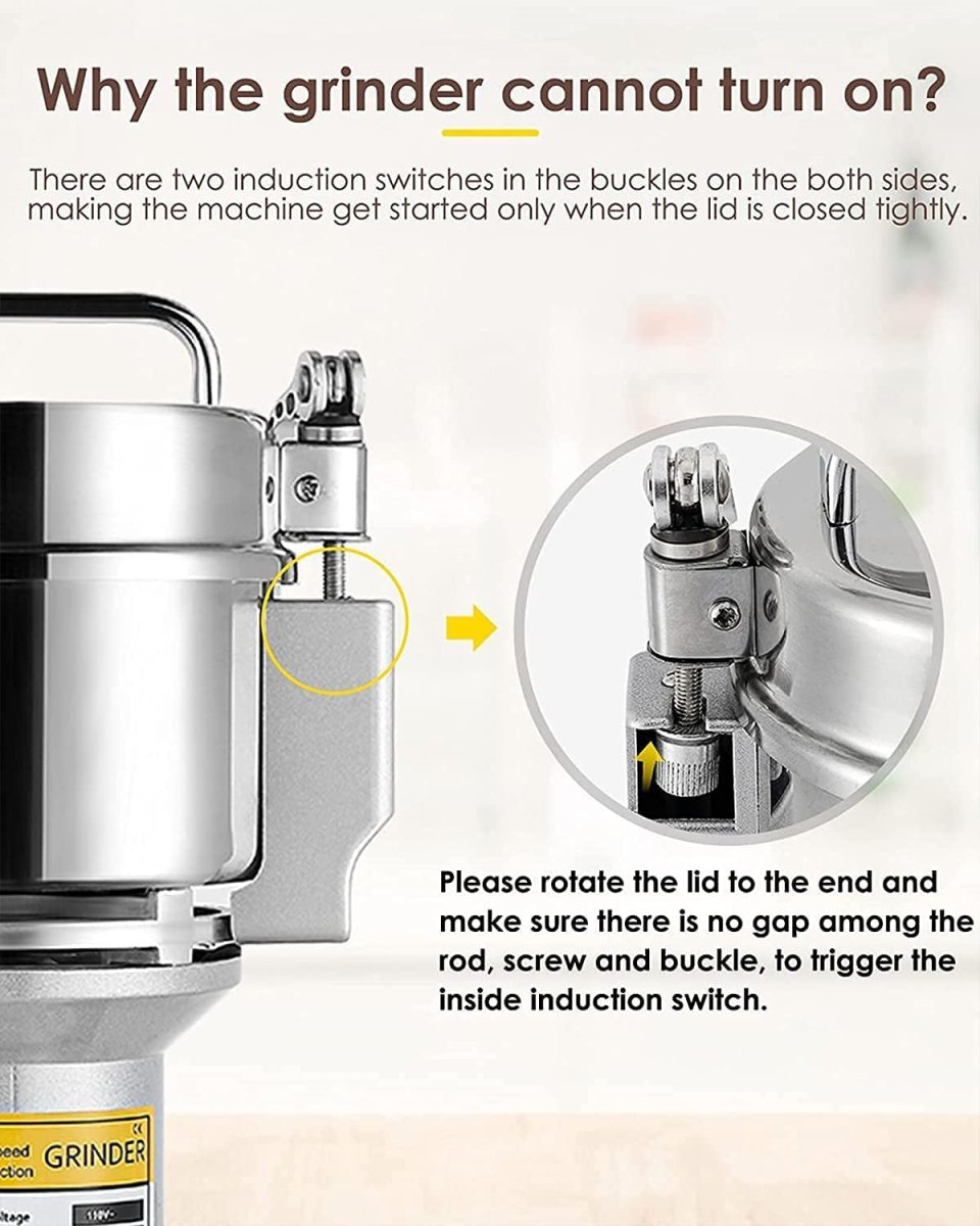 Techmanistan 400Grams High - Speed Electric Grain Grinder Mill Stainless Steel Powder Grinder - Techmanistan in Pakistan