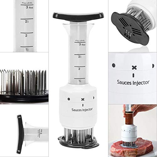 Techmanistan Sauces Injector, 2 in 1 Needle Meat Tenderizer & Injector, Injector Meat Marinade Tenderizer Tool Ultra Sharp Needle Blade Tenderizer Flavor Marinade Meat Injector - Techmanistan in Pakistan