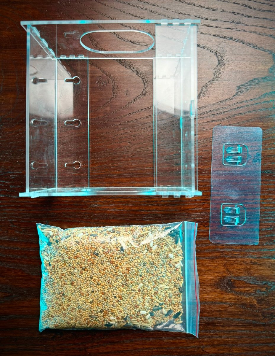 Transparent Acrylic Window Clear Bird Feeders with FREE Birds Feed - Techmanistan in Pakistan
