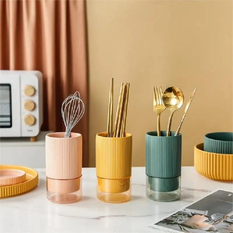 Self Draining Ceramic Chopsticks Cutlery Holder Techmanistan