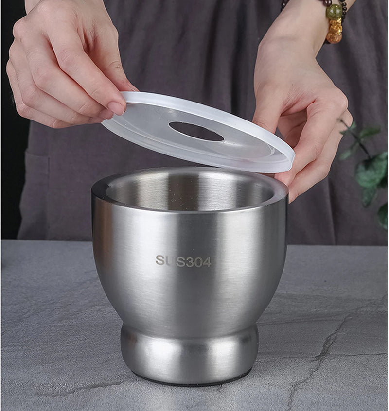 Stainless Steel Herb Spice Grinder Mortar and Pestle Set