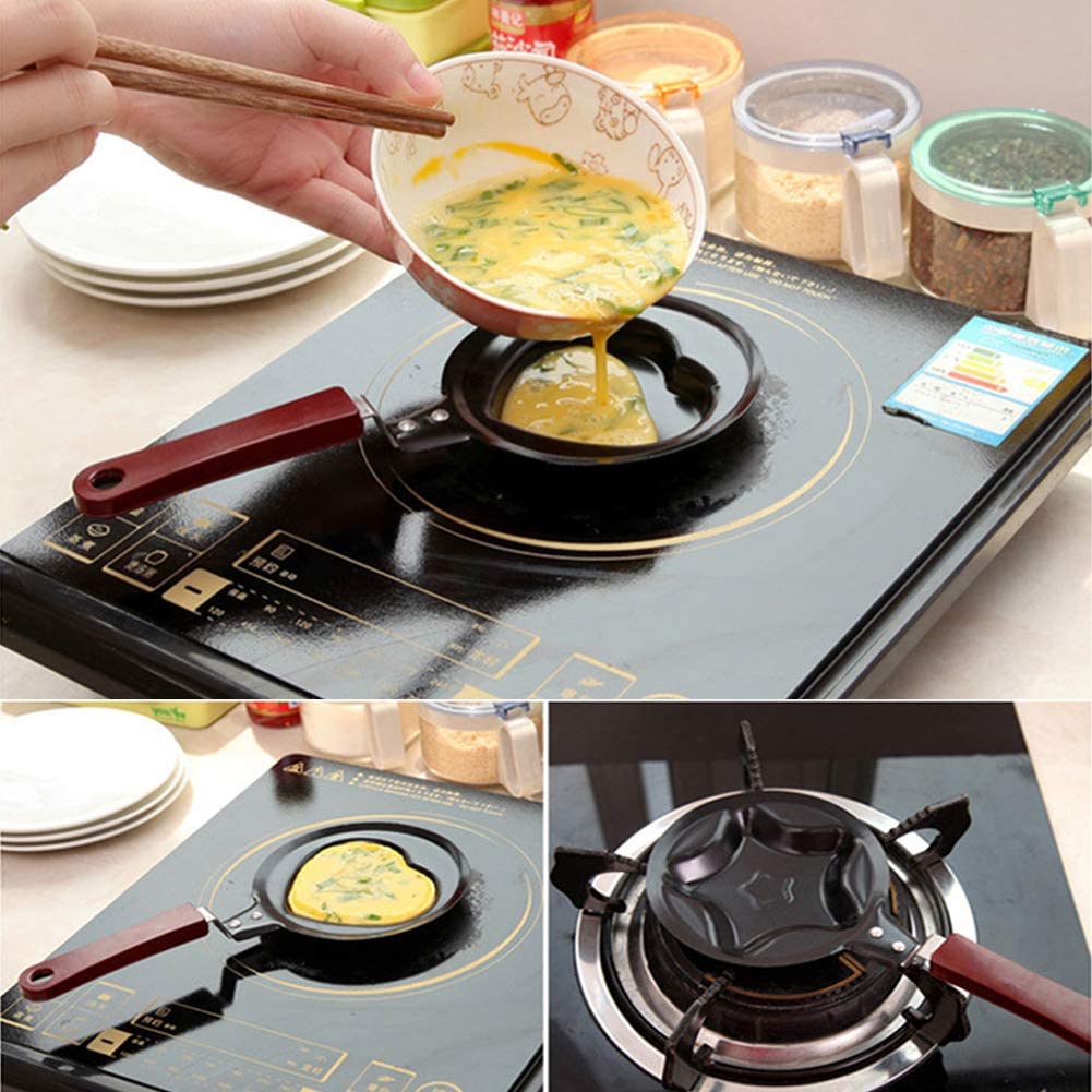 12cm Portable Mini Egg Frying Pan Non-Stick Omelette Breakfast Flat Bottom  Pan