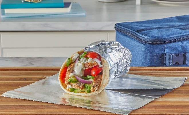 WrapRite Pack of 100 - Pop-Up Aluminum Foil Wrap Sheets - 9" x 10.75"