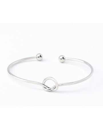 Knot Shaped Silver Plated Bracelet--Techmanistan-My Store