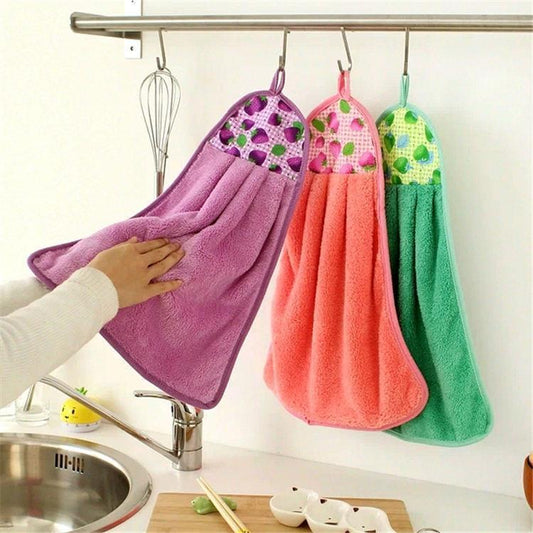 Pack of 3 - Hanging Kitchen Towel, Kitchen Cloth, Kitchen Cleaning Cloth, Kitchen Hand Towels, Kitchen Cleaning Cloth, Hanging Towels, Dishwashing Cloths--Techmanistan-My Store