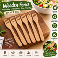 6 Piece Reusable Bamboo Forks