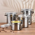 Set of 4 - Stainless Steel Canister Jars Techmanistan