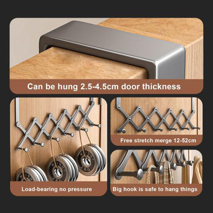 Retractable Over The Door Hook Organizer Rack