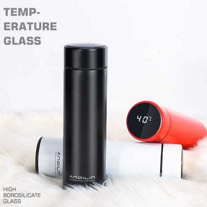 Random Color 500 ML Stainless Steel Vacuum Insulated Water Bottle with Automatic LED Temperature Display, Large Flask Stainless Steel Thermal ...