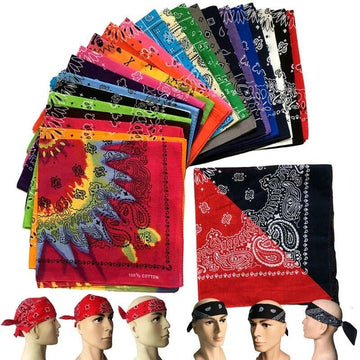 Pack of 4 - Random Color Printed Headband Bandana, Bandana for Girls, Bandana for Men Head