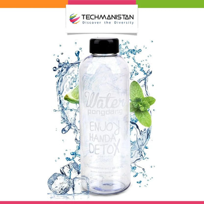 1 Liter Clear Glass Water Bottle with Random Logo - Techmanistan in Pakistan