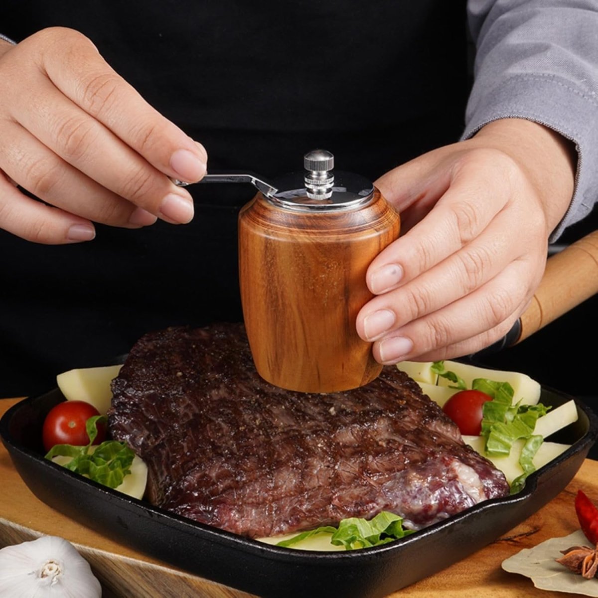 1 Piece Set Solid Wood Salt and Pepper - Techmanistan in Pakistan