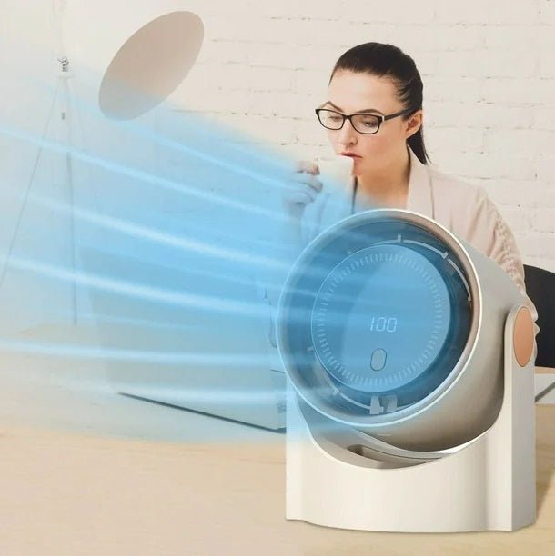 100 Level Portable Bladeless USB Rechargeable Fan - Techmanistan in Pakistan