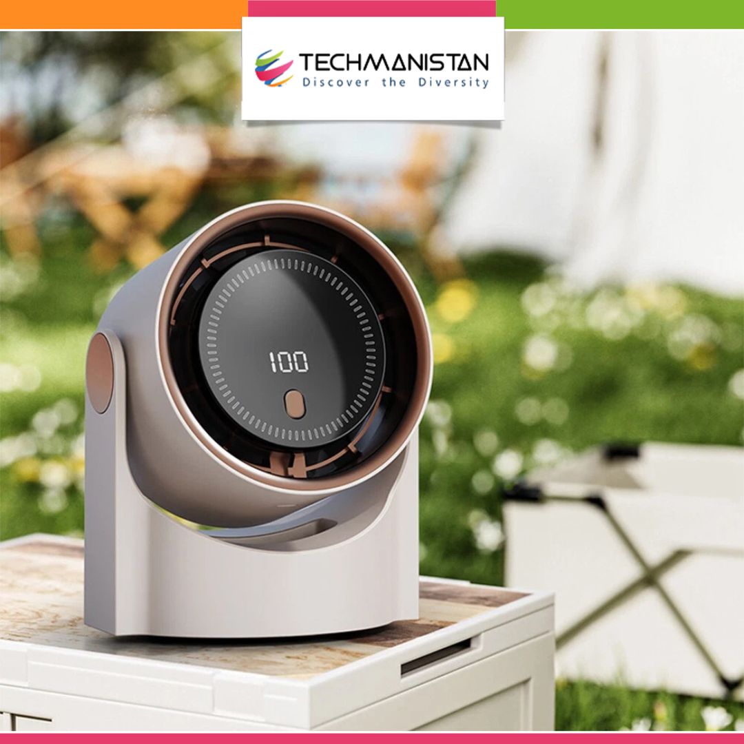 100 Level Portable Bladeless USB Rechargeable Fan - Techmanistan in Pakistan
