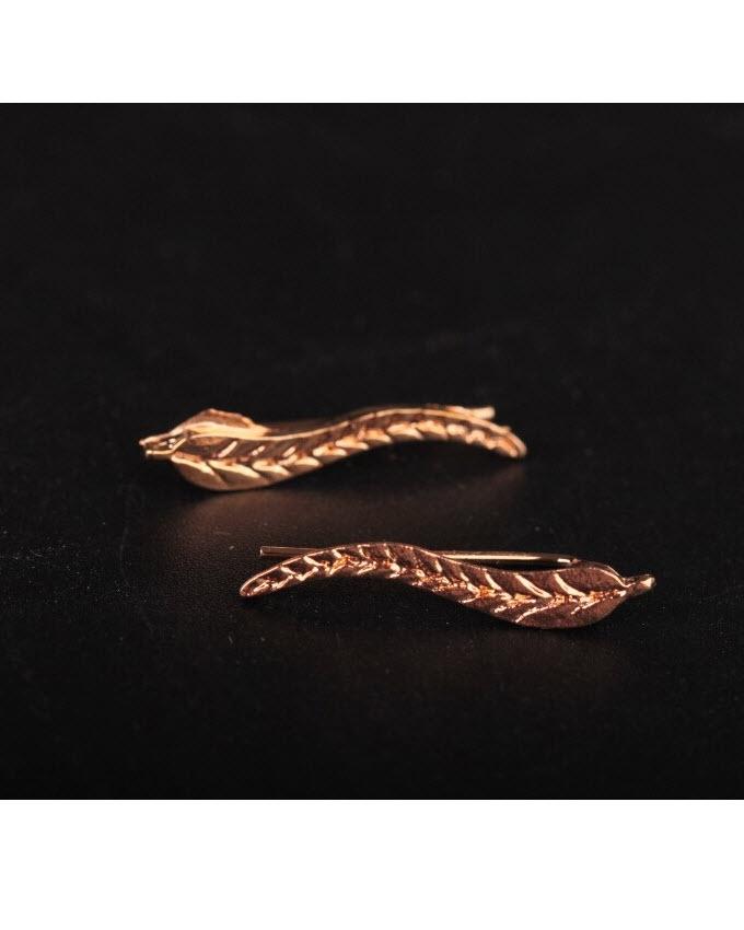 Zinc Alloy Leaf Earrings- Gold--Techmanistan-My Store