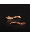 Zinc Alloy Leaf Earrings- Gold - Techmanistan