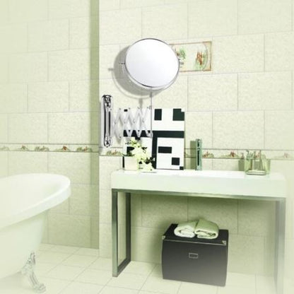 Wall Mounted Extendable/Stretchable Rotatable Round Double Dual Sided 1X & 3X Magnification Hanging Mirror For Bathroom & Bedroom Use My Store