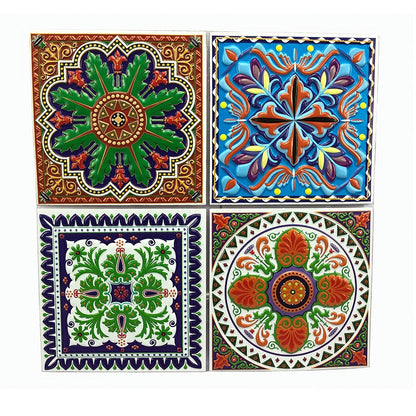 Pack of 4 - 3D Embossed Assorted Truck Art Themed Tiles Sticker (Each Sticker Size: 6x6 Inches) My Store