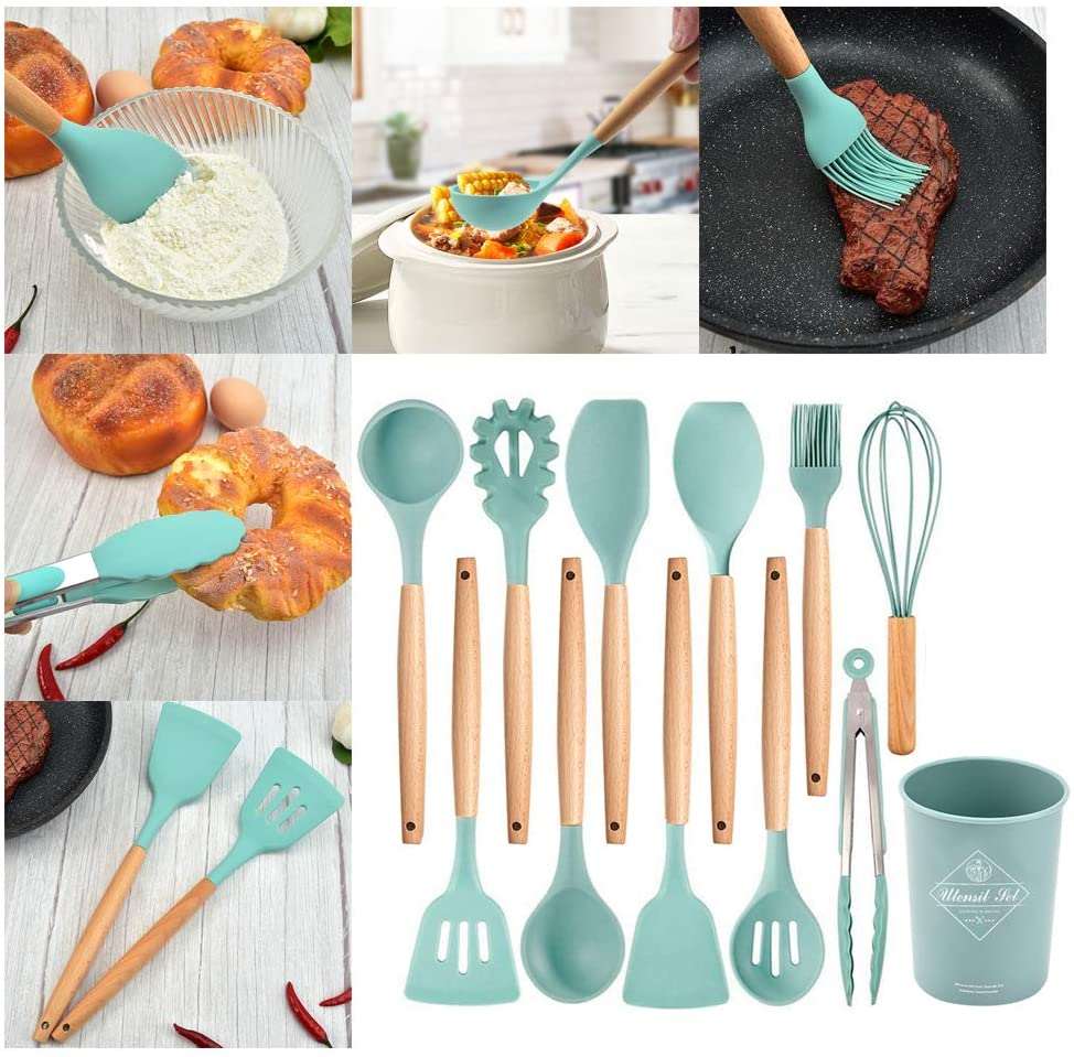 12 Pcs Silicone Non - Stick Cooking Tool Set - Techmanistan in Pakistan