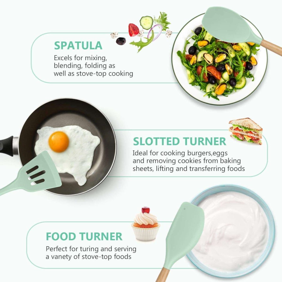 12 Pcs Silicone Non - Stick Cooking Tool Set - Techmanistan in Pakistan