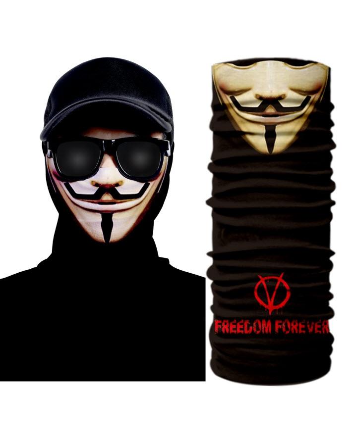 V for Vendetta Tube Shaped Face Mask Bandana, Bandana for Girls, Bandana for Men Head, Bandana for Boys.