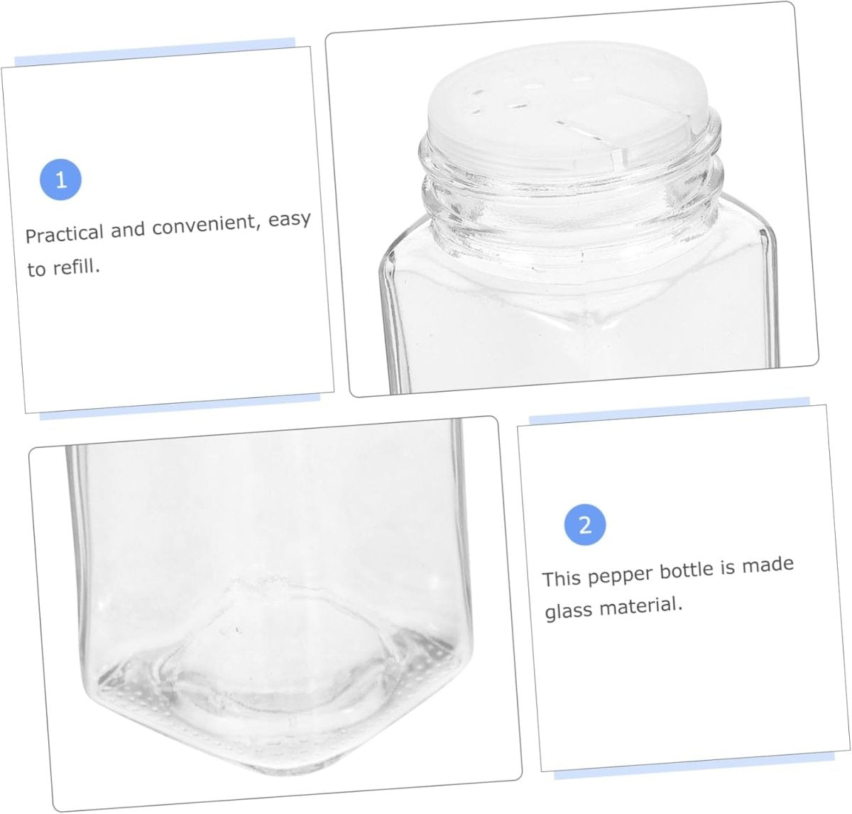 120ml Salt & Pepper Glass Spices Jars - Techmanistan in Pakistan