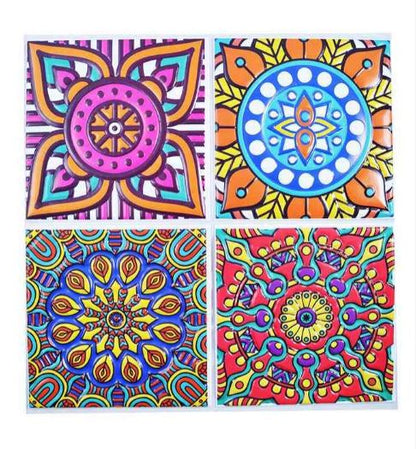 Pack of 4 - 3D Embossed Assorted Truck Art Themed Tiles Sticker (Each Sticker Size: 6x6 Inches) My Store