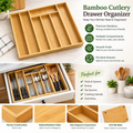 Expandable Bamboo Cutlery Drawer Organizer