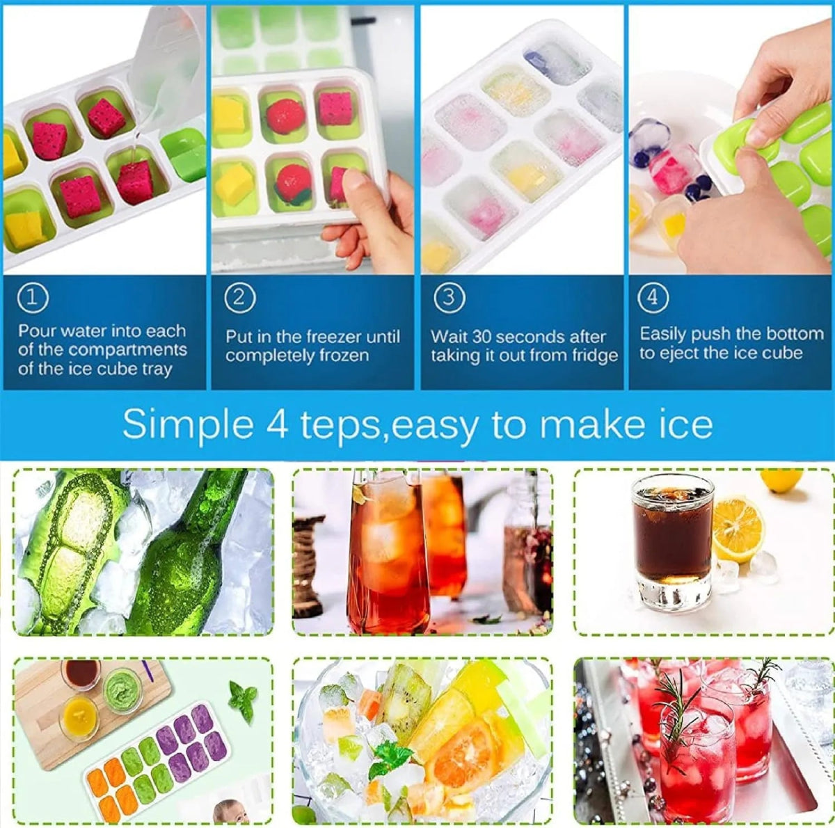 14 Grids Flexible Ice Cube Tray - Techmanistan in Pakistan