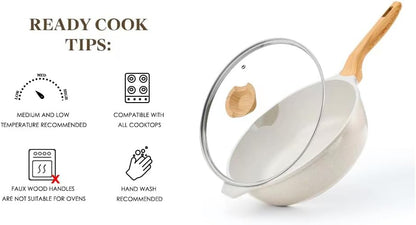 14 - Piece Nonstick Coating Pots and Pans Set with Lids - Techmanistan in Pakistan