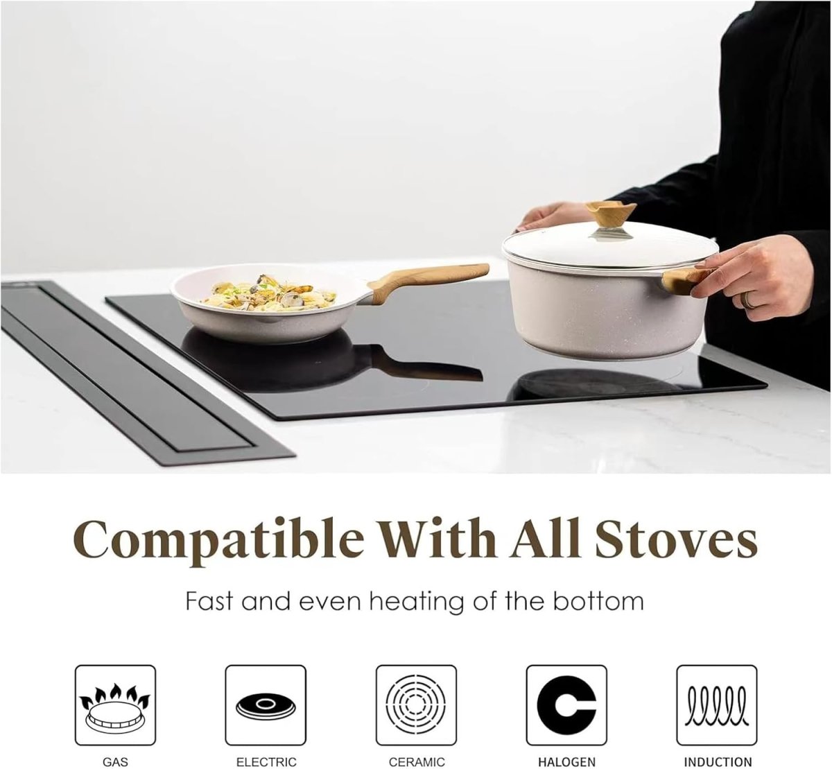 14 - Piece Nonstick Coating Pots and Pans Set with Lids - Techmanistan in Pakistan