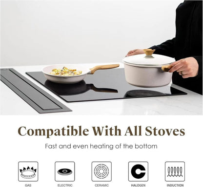 14 - Piece Nonstick Coating Pots and Pans Set with Lids - Techmanistan in Pakistan