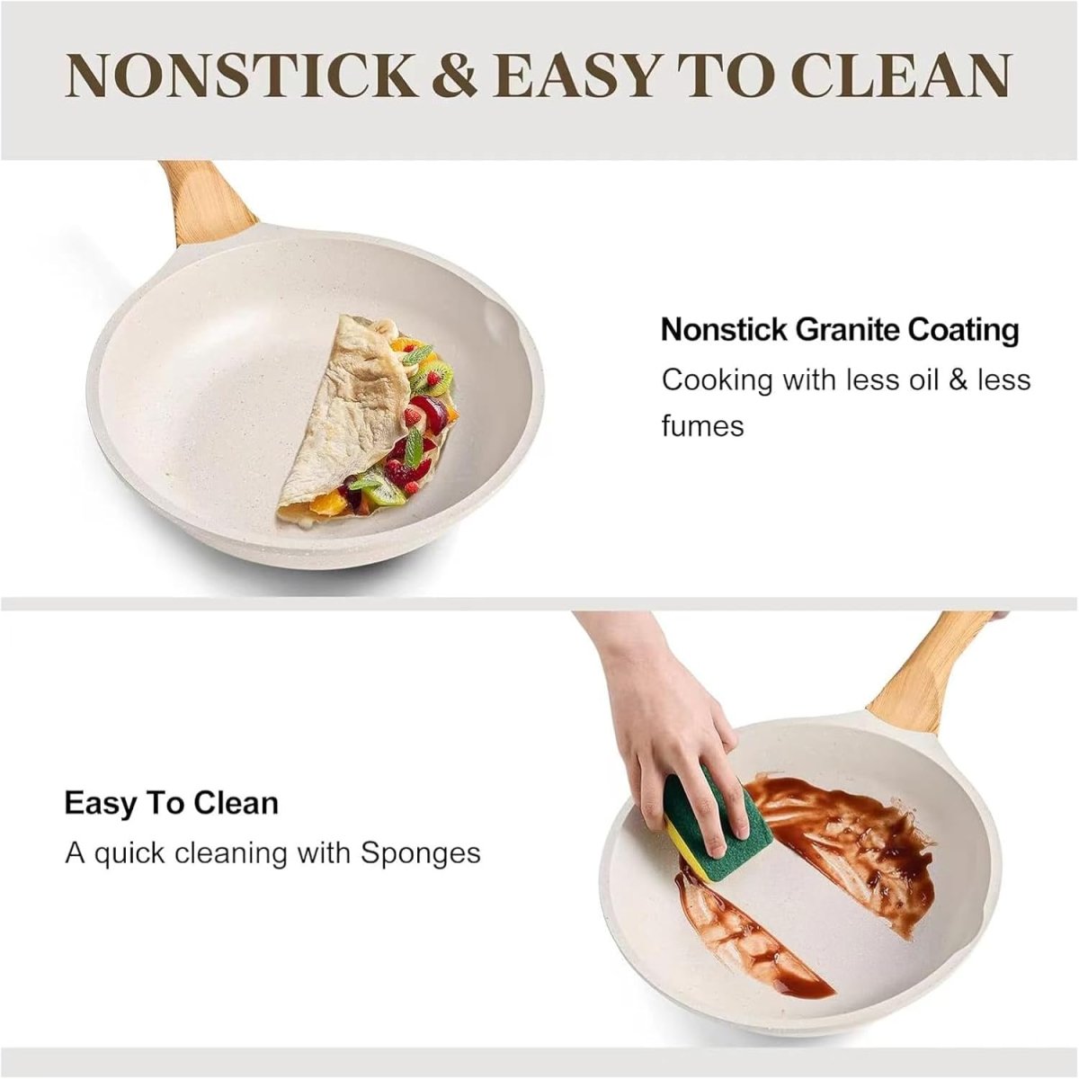 14 - Piece Nonstick Coating Pots and Pans Set with Lids - Techmanistan in Pakistan