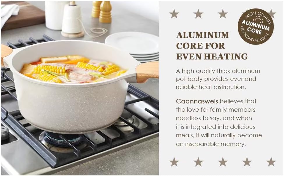 14 - Piece Nonstick Coating Pots and Pans Set with Lids - Techmanistan in Pakistan