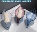 Random Color Leaf Shape Self Draining Plastic Soap Holder Self Adhesive Soap Dish Soap Case Drainage Soap Base for Shower Bathroom Kitchen My Store