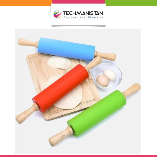 Non-stick Wooden Handle Silicone Rolling Pin