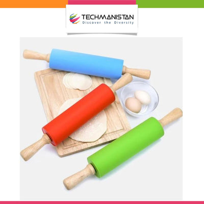 Non-stick Wooden Handle Silicone Rolling Pin