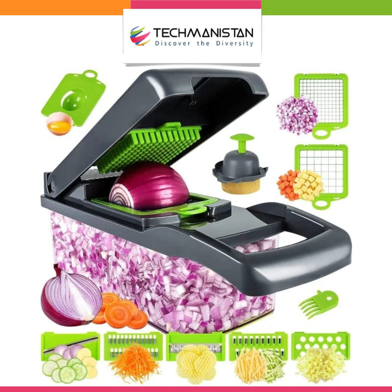 16 in 1 Handheld Press Cutter Nicer Dicer - Techmanistan in Pakistan