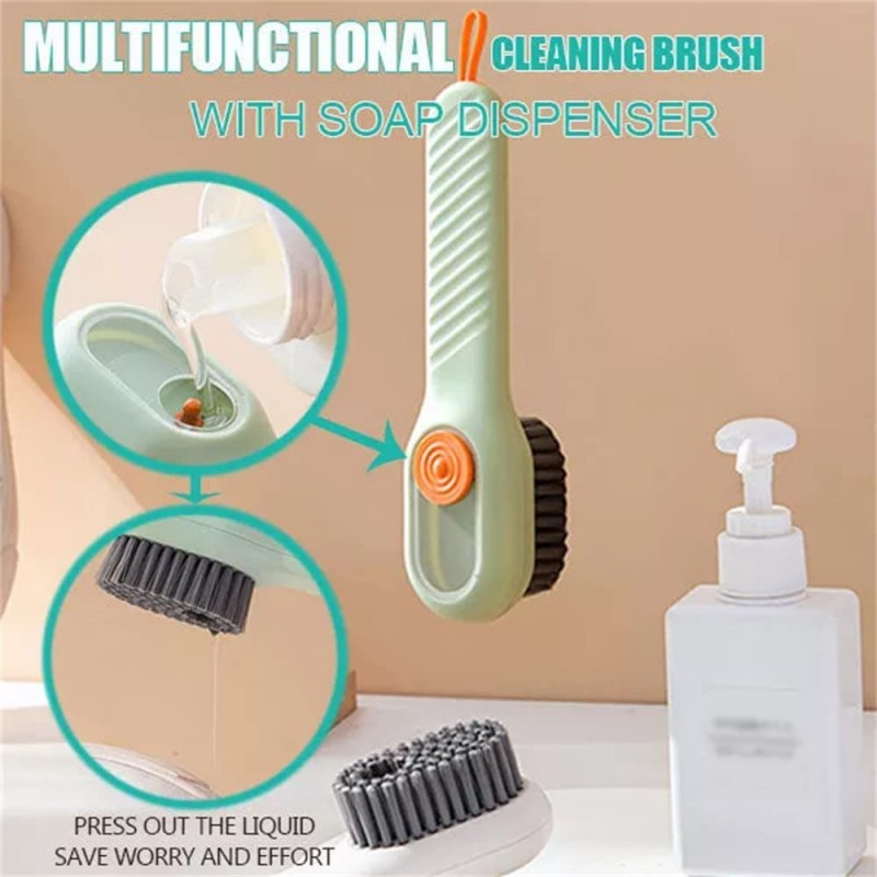 Random Color - Multifunctional Shoe Brush With Soap Dispenser