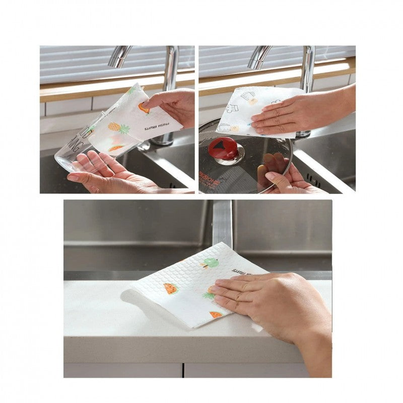 Reusable Kitchen Wipes Cleaning Cloths, 50 Wipes per Roll