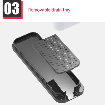 3 Compartments Knife and Cutlery Organizer with Draining Bottom Tray